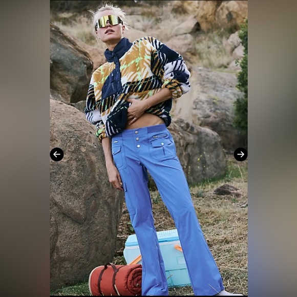 Free People Hit The Slopes Printed Pullover - Grey Plaid Twilight Combo - Picture 3 of 9